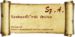 Szekszárdi Anita névjegykártya