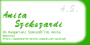 anita szekszardi business card